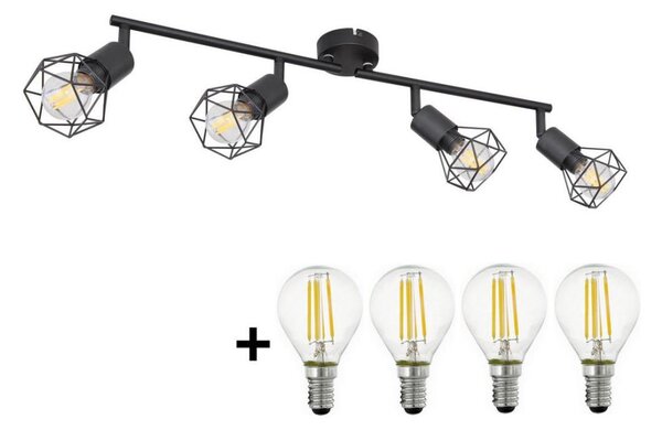 Globo - LED Bodové svietidlo XARA 4xE14/6W/230V čierna
