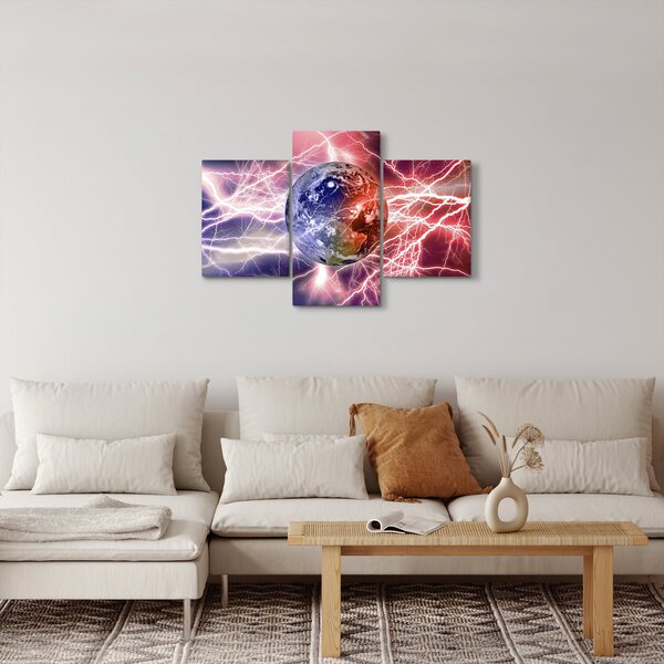 Obraz - Zemeguľa pod prúdom (90x60 cm)