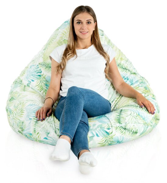 Sedací vak DROP XXL maľované lístie monstera