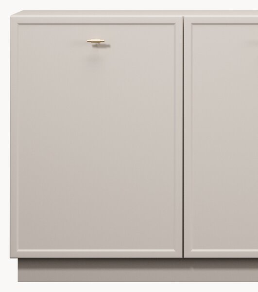 Komoda Lorini 200 cm štvordverová - kašmír / zlaté úchytky T-bar