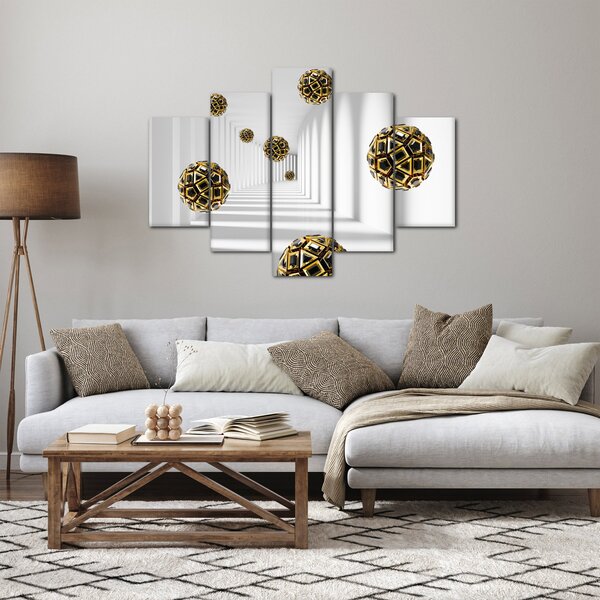 Abstraktný obraz futbalových lôpt (150x105 cm)