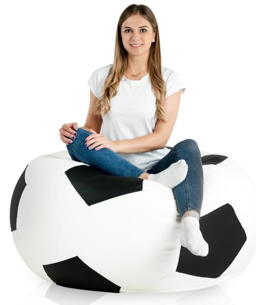 Sedací vak Futbal čierny ekokoža