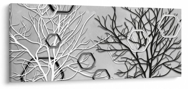 Abstraktný obraz so stromami (120x50 cm)