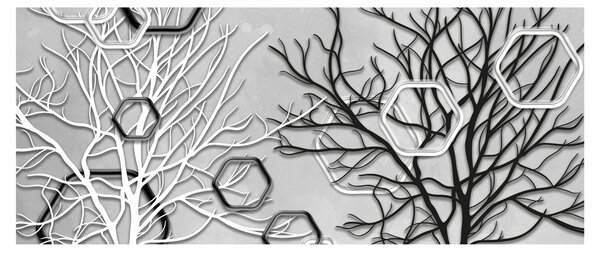 Abstraktný obraz so stromami (120x50 cm)