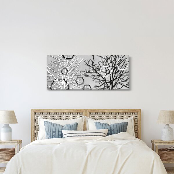 Abstraktný obraz so stromami (120x50 cm)