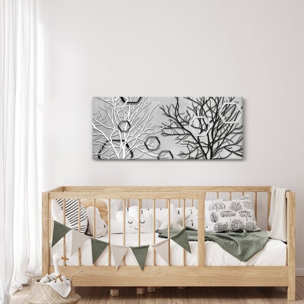 Abstraktný obraz so stromami (120x50 cm)