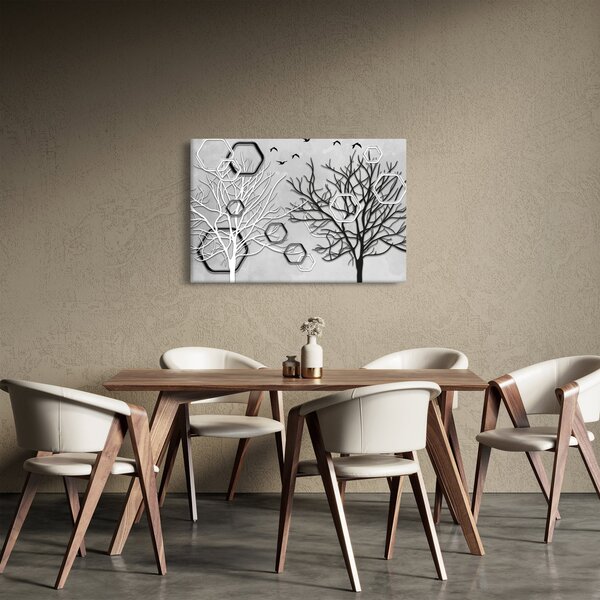 Abstraktný obraz so stromami (90x60 cm)