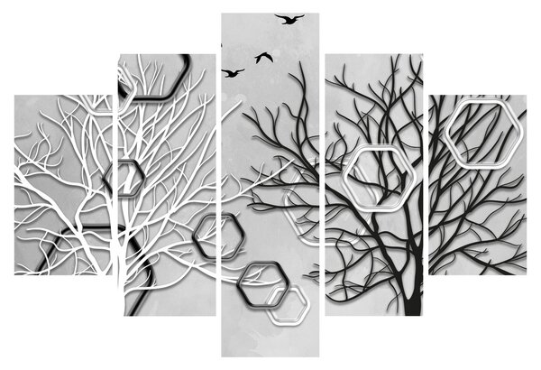 Abstraktný obraz so stromami (150x105 cm)