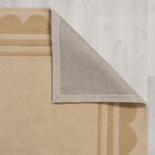 Flair Rugs koberce Ručne všívaný behúň Lois Scallop Natural - 80x230 cm