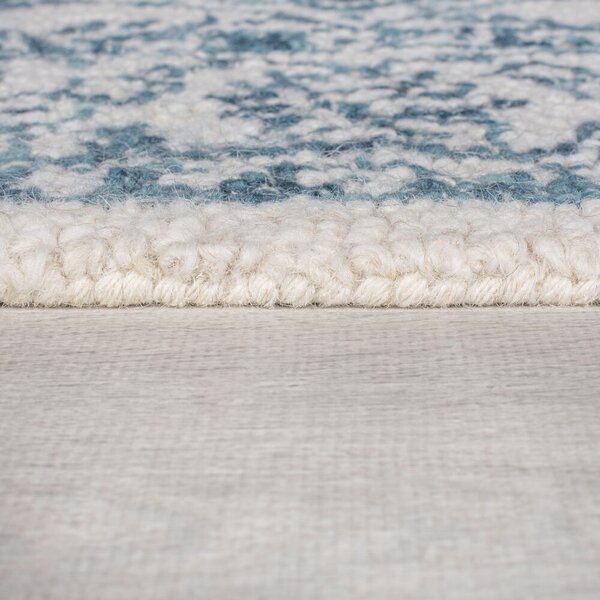 Flair Rugs, Kusový koberec Wool Loop Yasmin Ivory/Blue, 120x170, modrá, kancelária