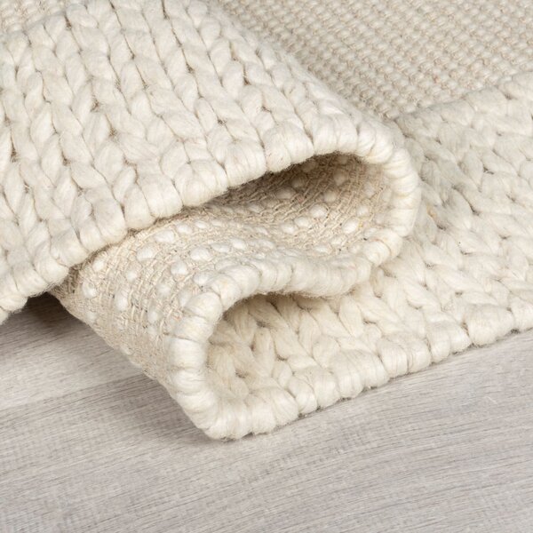 Flair Rugs, Kusový koberec Rue Plait Natural, 160x230, biela, obývacia izba