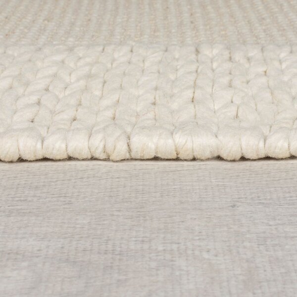 Flair Rugs, Kusový koberec Rue Plait Natural, 160x230, biela, obývacia izba