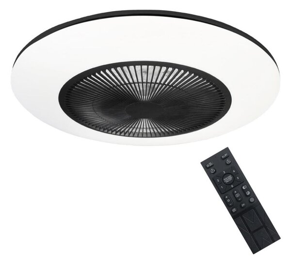 LED Stmievateľné stropné svietidlo s ventilátorom ARIA LED/38W/230V čierna/biela +DO