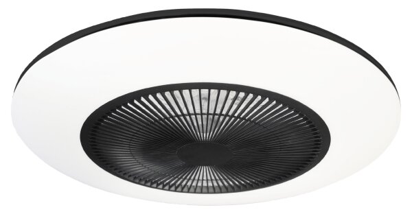 LED Stmievateľné stropné svietidlo s ventilátorom ARIA LED/38W/230V čierna/biela +DO