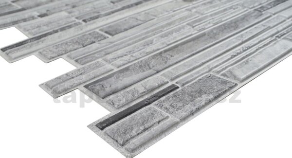 Obkladové panely 3D PVC rozmer 960 x 500 mm vulkanická tehla sivá