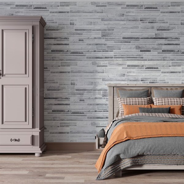 Obkladové panely 3D PVC rozmer 960 x 500 mm vulkanická tehla sivá