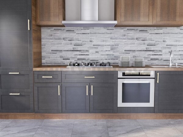 Obkladové panely 3D PVC rozmer 960 x 500 mm vulkanická tehla sivá