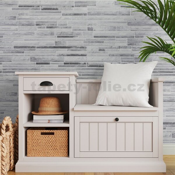Obkladové panely 3D PVC rozmer 960 x 500 mm vulkanická tehla sivá