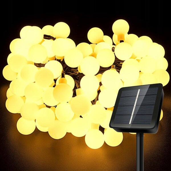 LED solárny dekoračný reťazec 30xLED/8 funkcií 500 mAh 6,5 m IP67 teplá biela