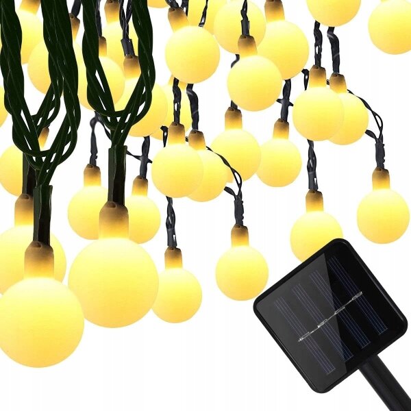 LED solárny dekoračný reťazec 30xLED/8 funkcií 500 mAh 6,5 m IP67 teplá biela