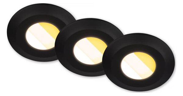 Briloner 7588035 - SADA 3xLED Kúpeľňové podhľadové svietidlo KLIRA 3xLED/4,9W/230V IP44 čierna
