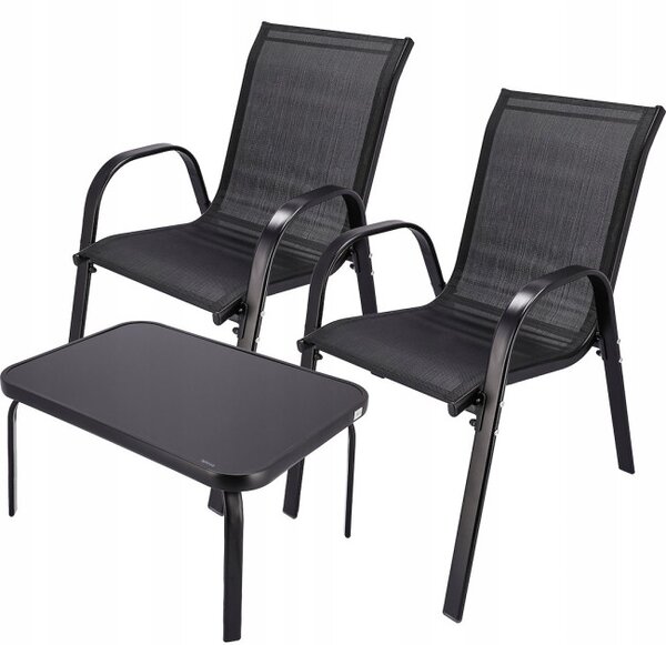 Set záhradného nábytku FIESTA2 čierny