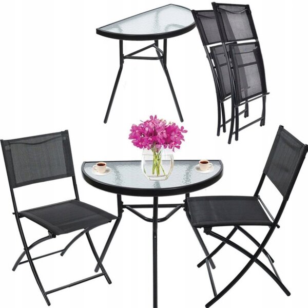 Set záhradného nábytku BISTRO čierny