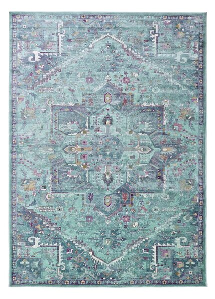 Tyrkysovomodrý koberec z viskózy 200x140 cm Lara - Universal