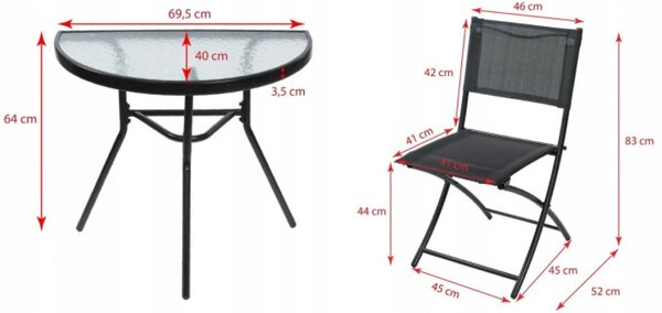Set záhradného nábytku BISTRO čierny