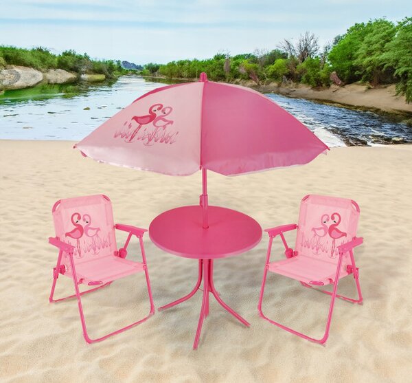 Detský set záhradného nábytku FLAMINGO ružový