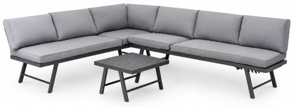 Set záhradného nábytku LOUNGEA sivý / čierny