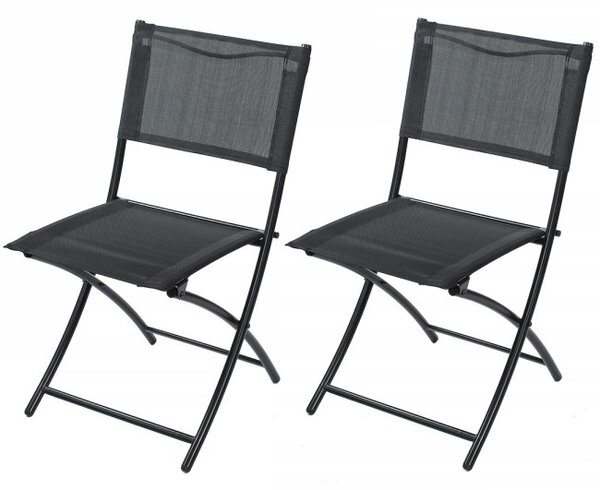 Set dvoch záhradných stoličiek SIESTA čierny