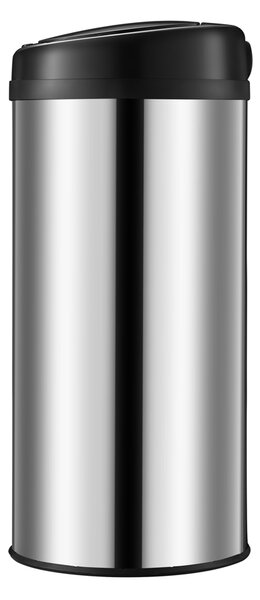 Bezdotykový odpadkový kôš s USB 40 L - strieborný