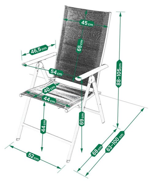Set dvoch záhradných stoličiek RELAXO béžový