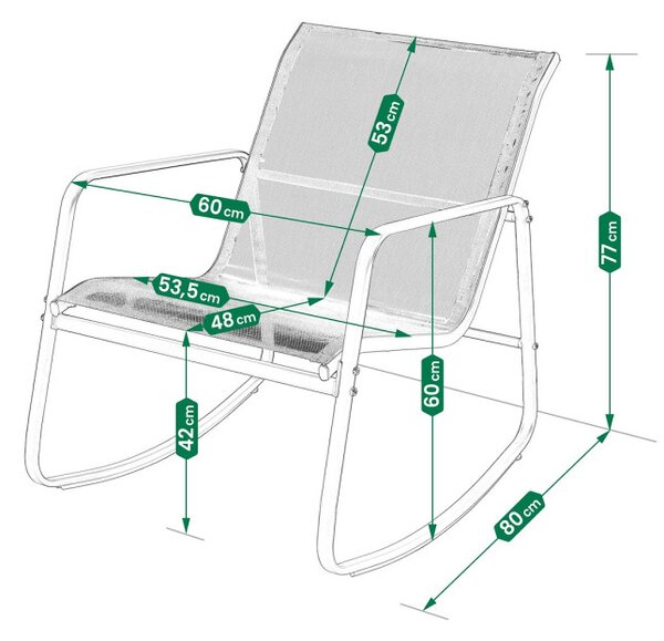 Set záhradného nábytku MOTIONA čierny