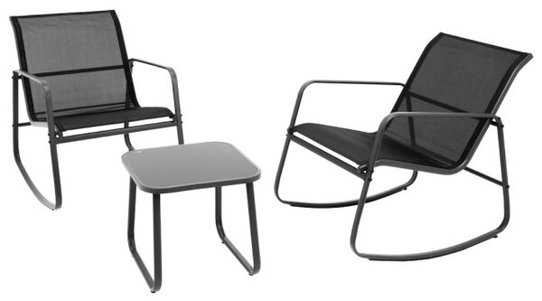 Set záhradného nábytku MOTIONA čierny