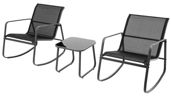 Set záhradného nábytku MOTIONA čierny