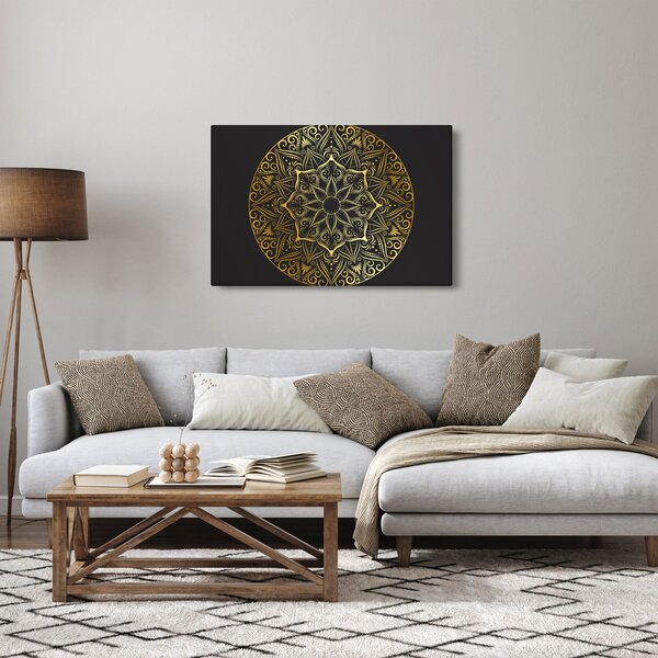Obraz zlaté abstrakcie (90x60 cm)