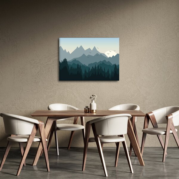 Obraz - Hory pohľadom grafika (70x50 cm)