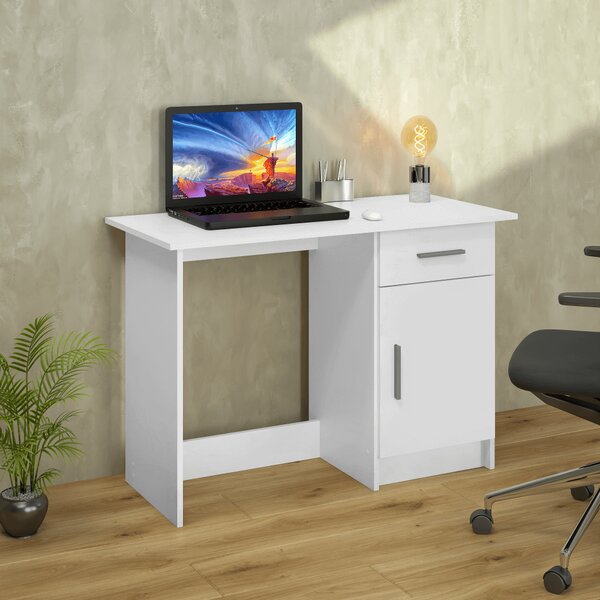 KONDELA Univerzálny PC stôl, biela, SIRISS NEW