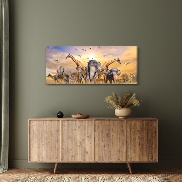 Obraz - Africké zvieratá (120x50 cm)