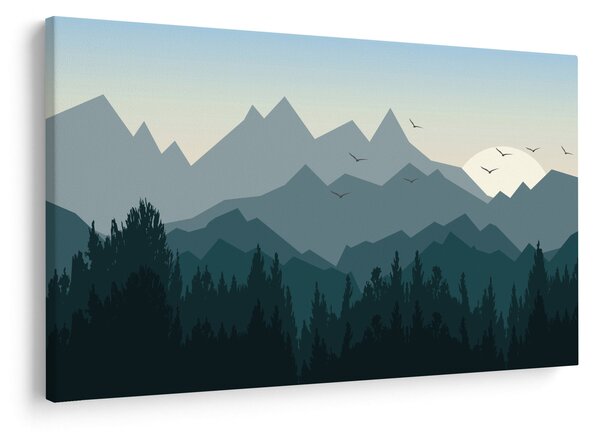 Obraz - Hory pohľadom grafika (90x60 cm)