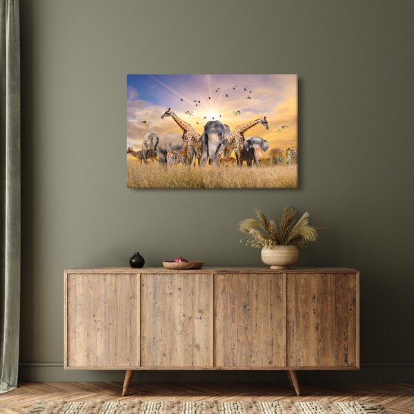 Obraz - Africké zvieratá (90x60 cm)