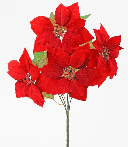 Kytica poinsettia červená 8200280 - Umelý kvet vianočný