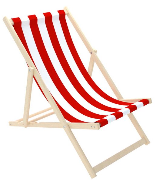 Plážové ležadlo Pruhy - červeno-biele Red-White Stripe