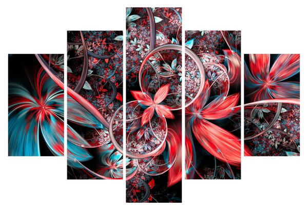 Abstraktný obraz exotických kvetov (150x105 cm)