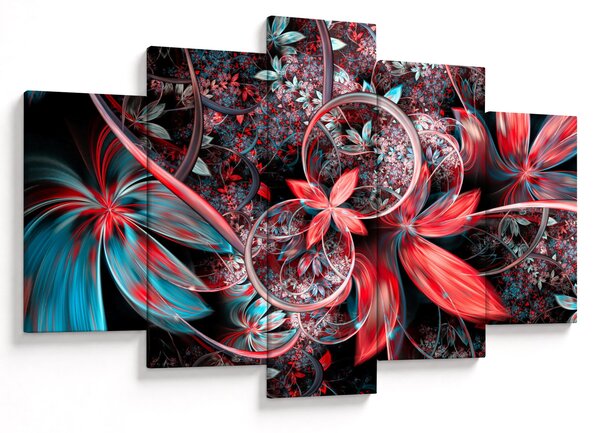 Abstraktný obraz exotických kvetov (150x105 cm)