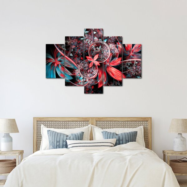 Abstraktný obraz exotických kvetov (150x105 cm)