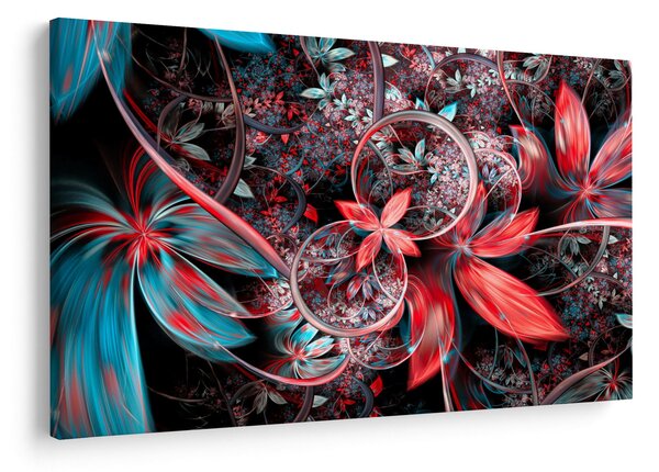 Abstraktný obraz exotických kvetov (90x60 cm)