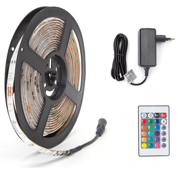 Aigostar - LED RGB stmievateľný pásik 5m LED/24W/12/230V IP65 + DO